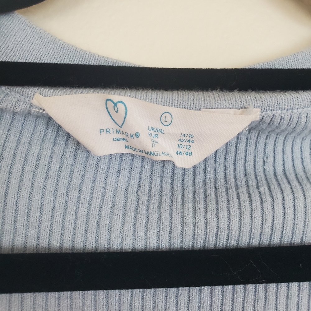 Light Blue Ribbed Cardigan - Picture 2 of 3